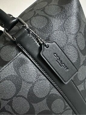 Coach Trekker  Black Signature Leather Travel Duffle NWOT